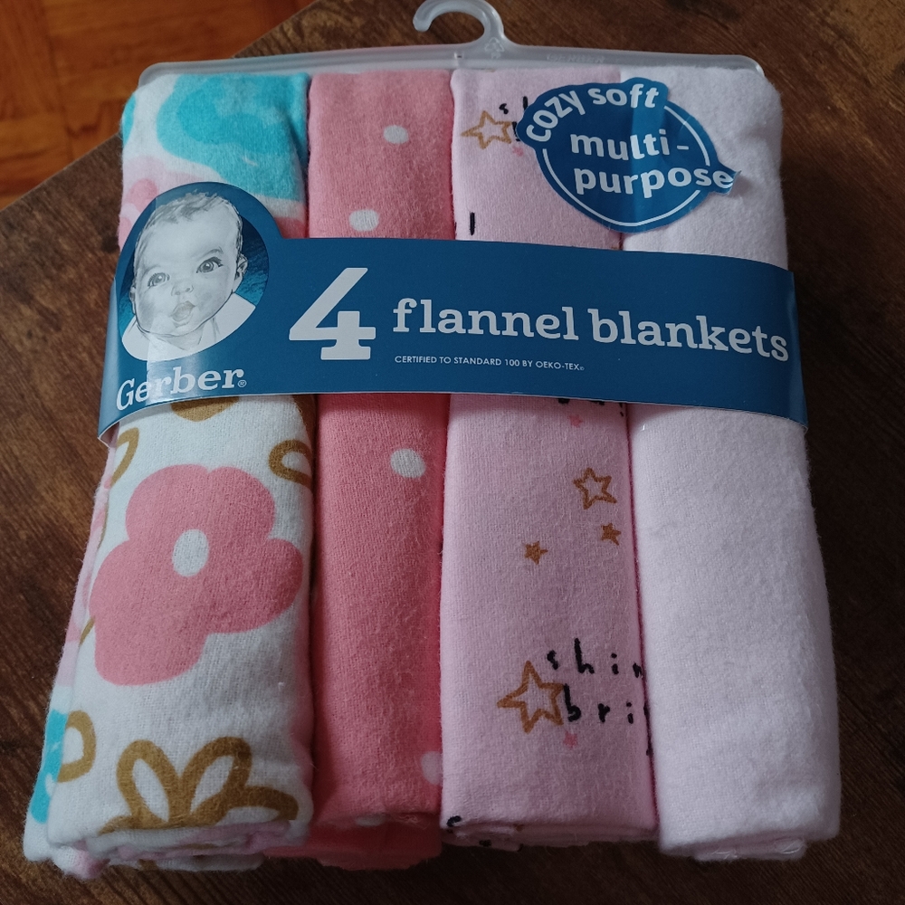 Gerber 4 flannel baby blankets